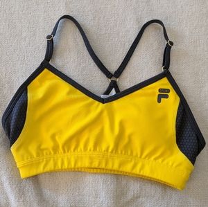 FILA Yellow and Gray Sports Bra